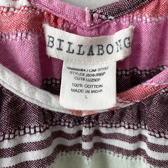 Billabong striped cotton fringed tank top women size large - Picture 3 of 7